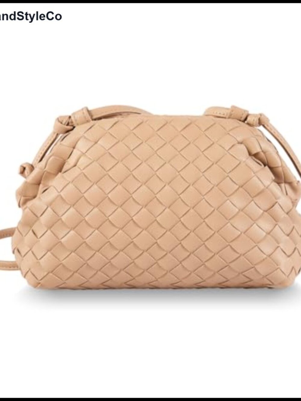 Vegan Leather Woven Pleated Clutch Magnetic Closure Evening Bag